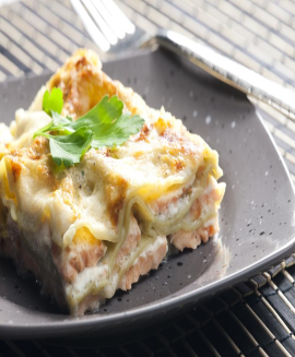 Somonlu, Peynirli ve Sebzeli Lazanya