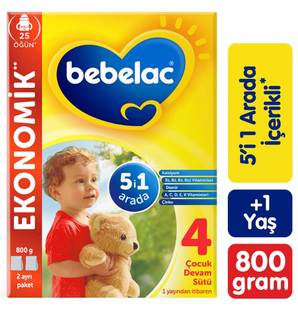 Bebelac 4  Çocuk Devam Sütü 800g 1 Yaş+